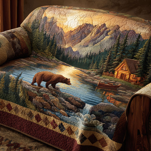 Serene Bear Quilted Sofa Cover NCU0NT12745