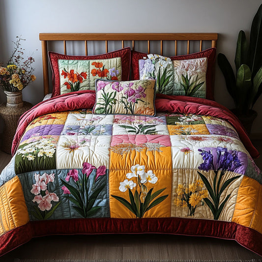 Serene Bloom 3-Piece Quilted Bedding Set NCU0PT5277