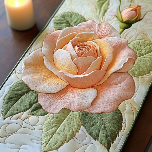 Serene Blooms Quilted Table Runner NCU0VH4097