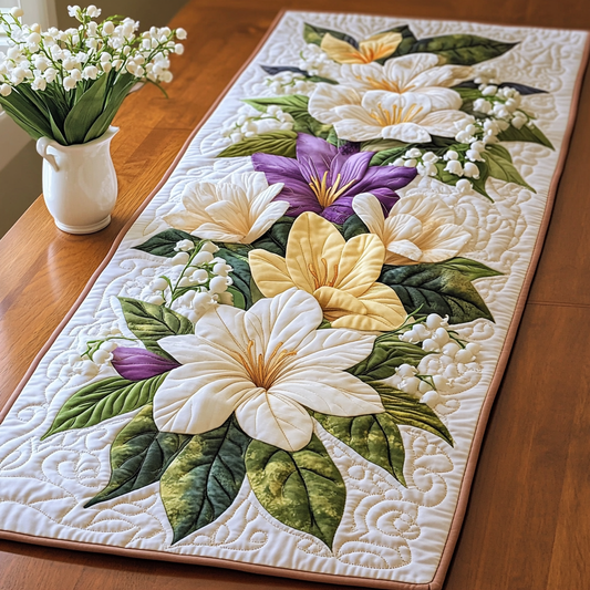 Serene Blooms Quilted Table Runner NCU0VL1552