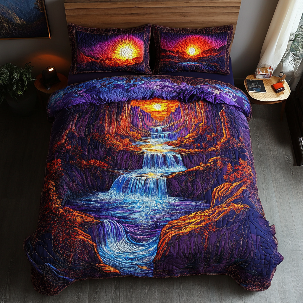 Serene Falls 3-Piece Quilted Bedding Set NCU0DK5552