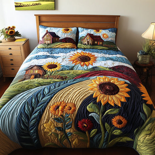 Serene Fields 3-Piece Quilted Bedding Set NCU0PT7343