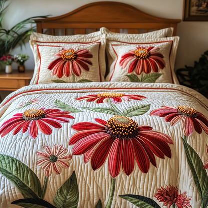 Serene Floral 3-Piece Quilted Bedding Set NCU0VH4437