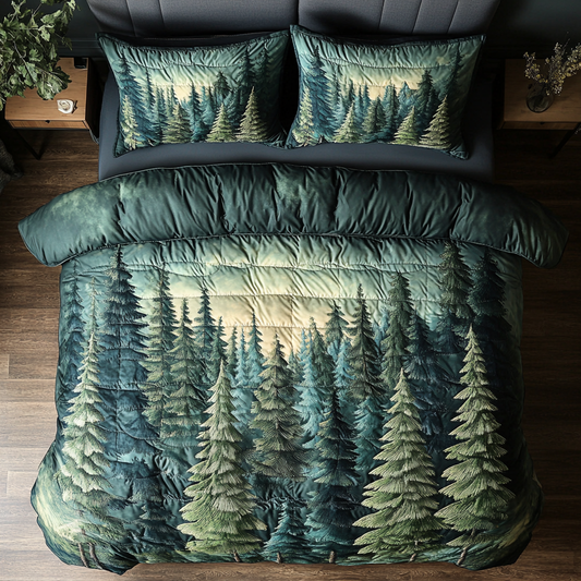 Serene Forest 3-Piece Quilted Bedding Set NCU0VH2362