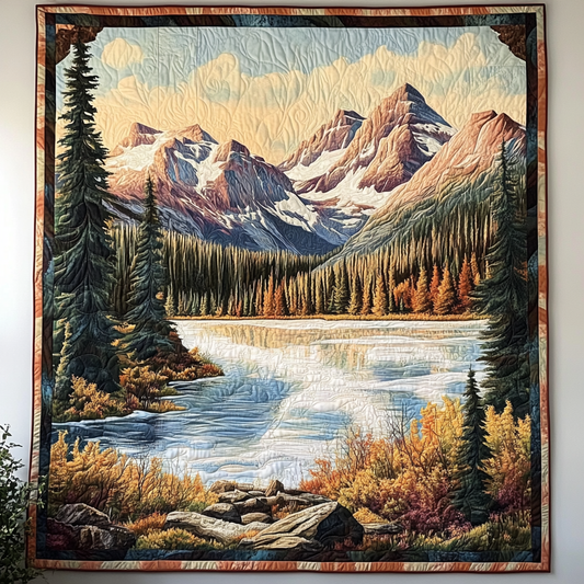 Serene Glacier Art Quilt Hanging NCU0TL964