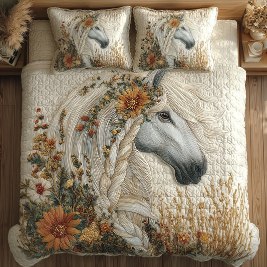 Serene Horse Trail 3-Piece Quilted Bedding Set NCU0TH3718