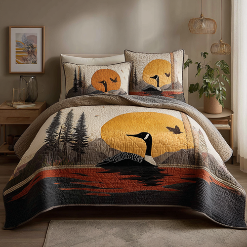 Serene Loon 3-Piece Quilted Bedding Set NCU0DK8425