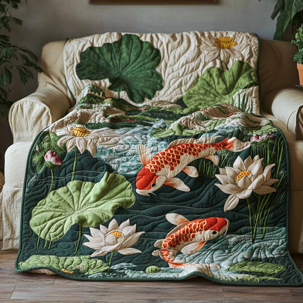Serene Lotus Quilted Blanket NCU0XD2651