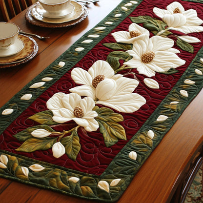 Serene Magnolia Quilted Table Runner NCU0PT3660