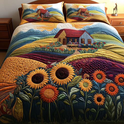 Serene Meadow 3-Piece Quilted Bedding Set NCU0PT5782