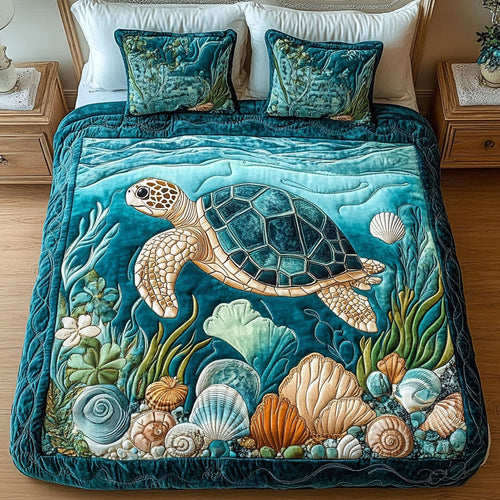 Serene Ocean Escape 3-Piece Quilted Bedding Set NCU0NT4232