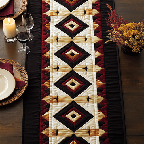Serene Patchwork Quilted Table Runner NCU0VH2416