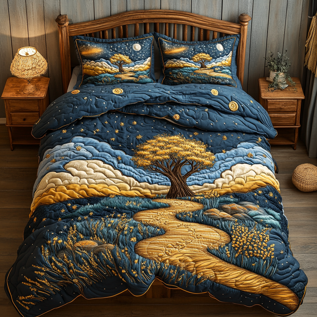 Serene Pathways 3-Piece Quilted Bedding Set NCU0DK4826