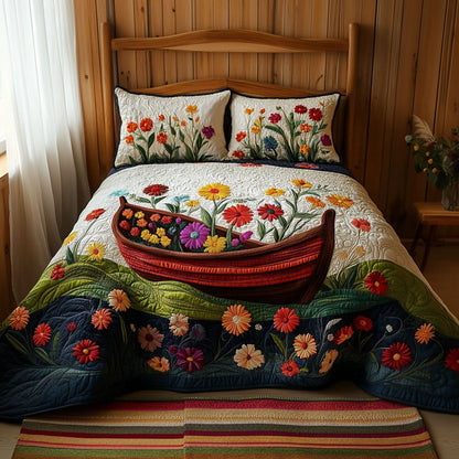 Serene Petal Drift 3-Piece Quilted Bedding Set NCU0PT5021
