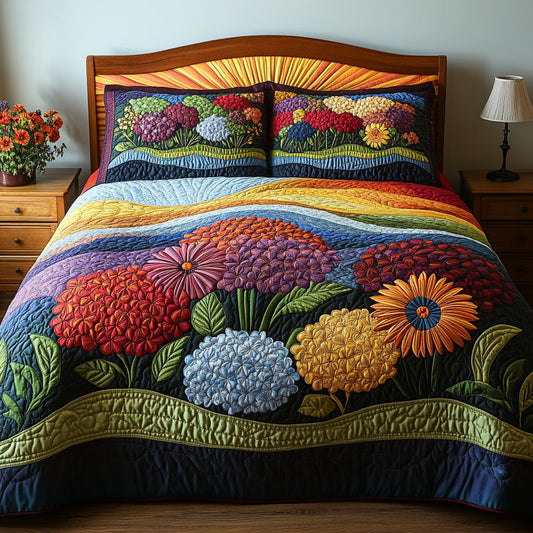 Serene Petals 3-Piece Quilted Bedding Set NCU0PT5764