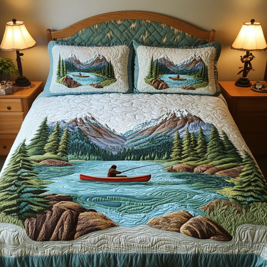 Serene Reflections 3-Piece Quilted Bedding Set NCU0PT6562