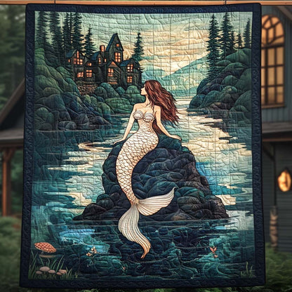 Serene Rock Mermaid Quilted Blanket NCU0NT867