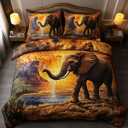 Serene Safari Comfort 3-Piece Quilted Bedding Set NCU0PT4126