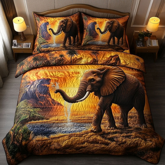 Serene Safari Comfort 3-Piece Quilted Bedding Set NCU0PT4126