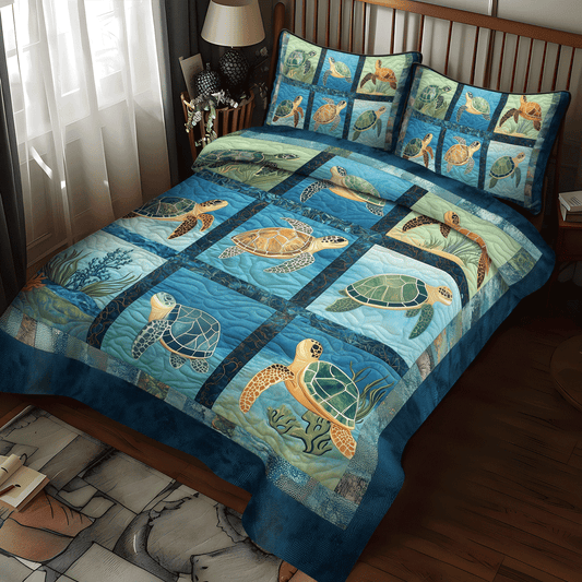 Serene Seas 3-Piece Quilted Bedding Set NCU0TL1131