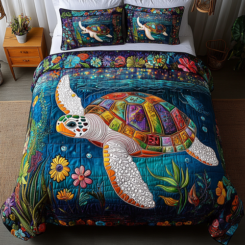 Serene Shell 3-Piece Quilted Bedding Set NCU0DK5015
