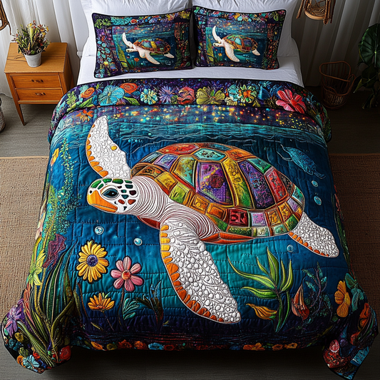Serene Shell 3-Piece Quilted Bedding Set NCU0DK5015