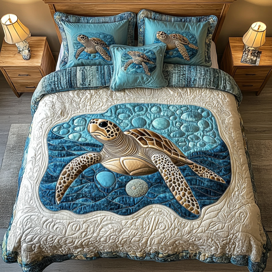 Serene Shell 3-Piece Quilted Bedding Set NCU0DK5167