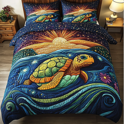 Serene Shells 3-Piece Quilted Bedding Set NCU0DK4024