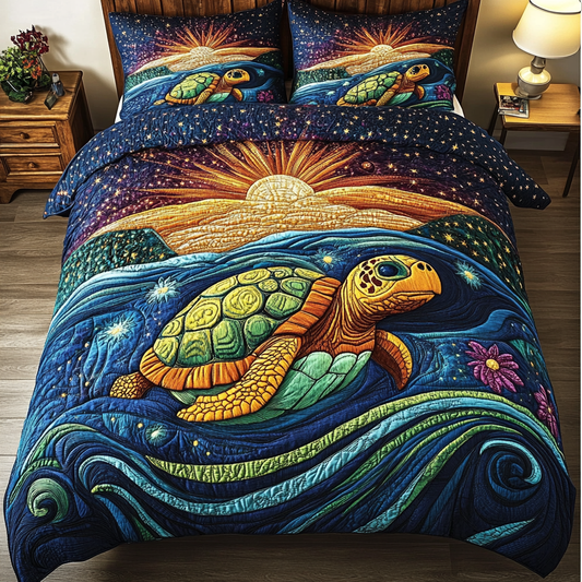 Serene Shells 3-Piece Quilted Bedding Set NCU0DK4024