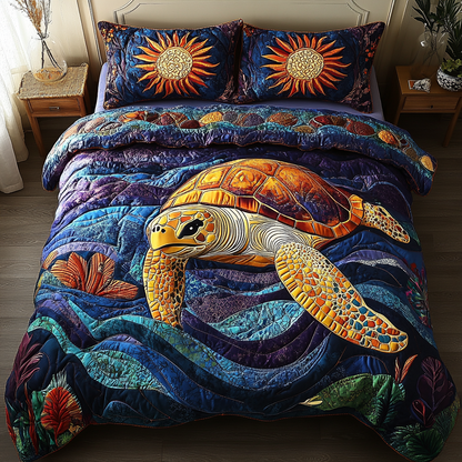 Serene Shells 3-Piece Quilted Bedding Set NCU0DK5140