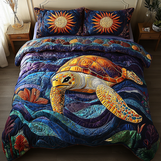 Serene Shells 3-Piece Quilted Bedding Set NCU0DK5140