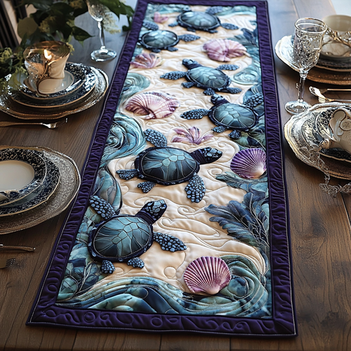 Serene Shells Quilted Table Runner NCU0DV3506