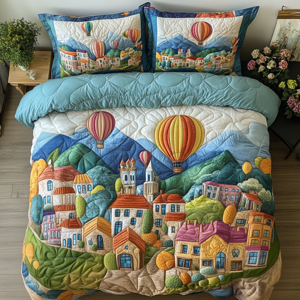 Serene Skies 3-Piece Quilted Bedding Set NCU0VH3909