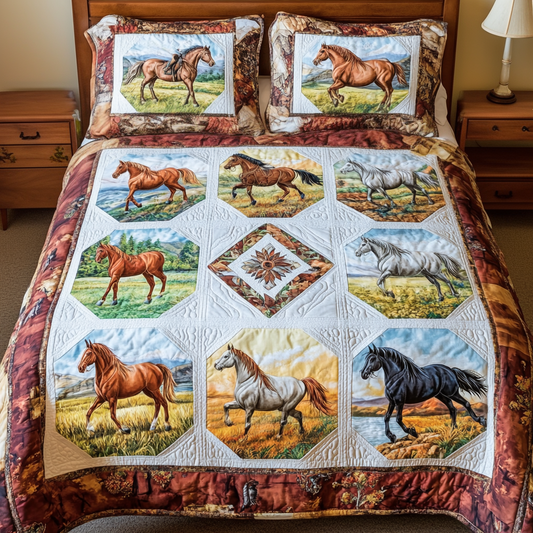Serene Stable 3-Piece Quilted Bedding Set NCU0VH4875