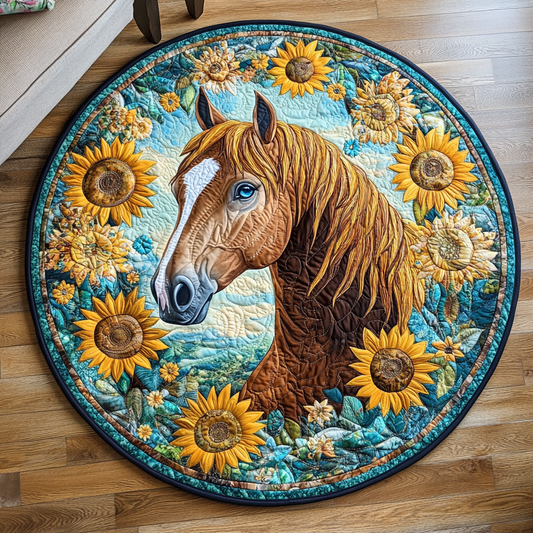 Serene Stallion Quilted Round Mat NCU0VH5824