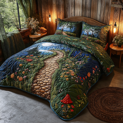 Serene Steps 3-Piece Quilted Bedding Set NCU0VL2420