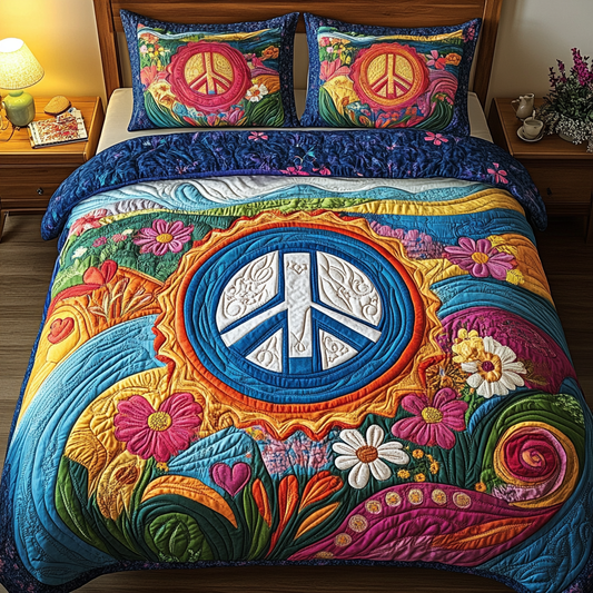 Serene Sunburst 3-Piece Quilted Bedding Set NCU0VL1157