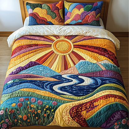 Serene Sunrise 3-Piece Quilted Bedding Set NCU0DK7682