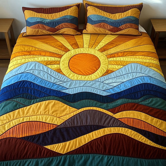 Serene Sunrise 3-Piece Quilted Bedding Set NCU0NT2983