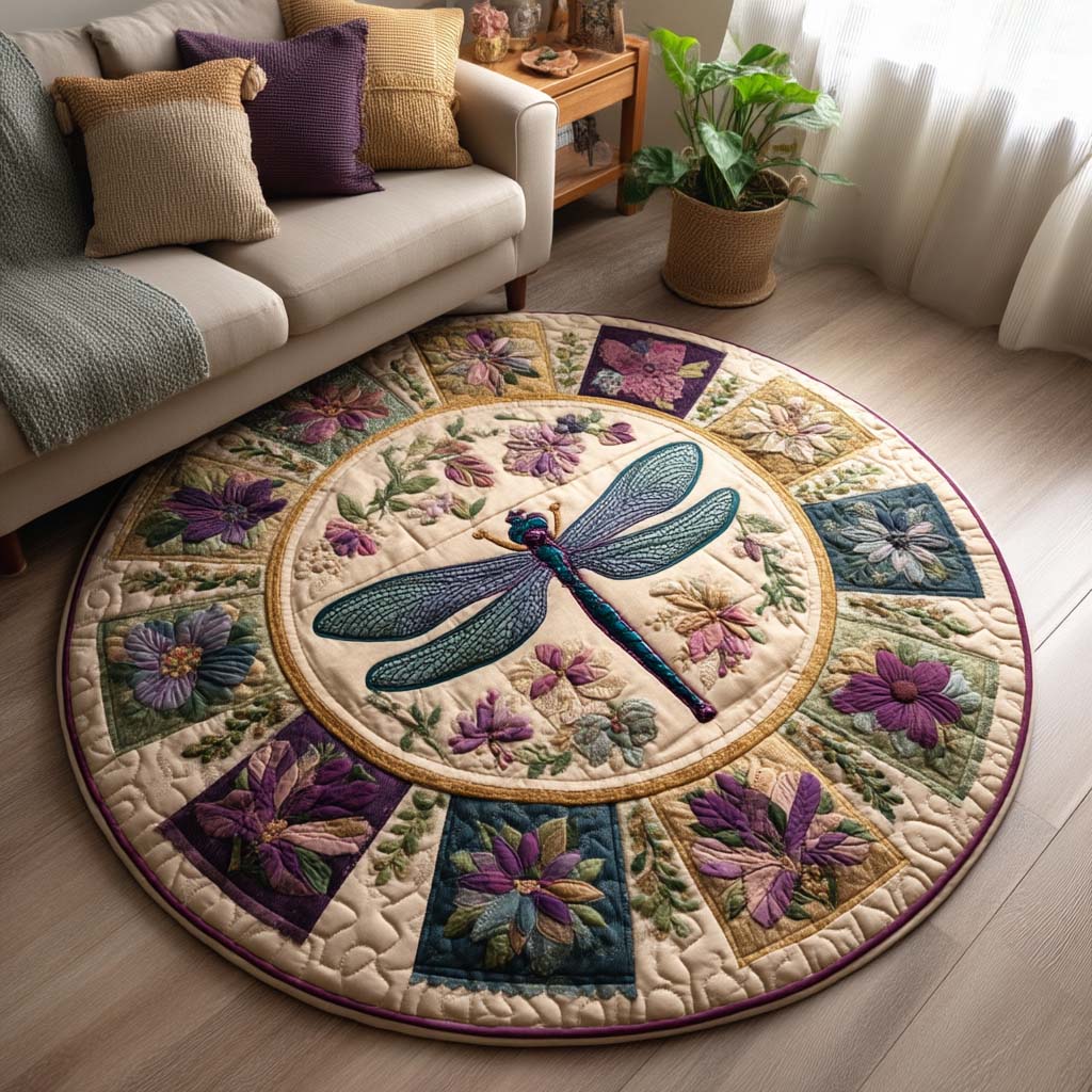 Serene Wings Quilted Round Mat NCU0TD024