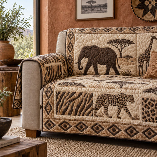 Serengeti Roam Quilted Sofa Cover NCU0VL4018
