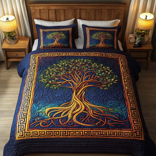 Serenity Roots 3-Piece Quilted Bedding Set NCU0NT9640