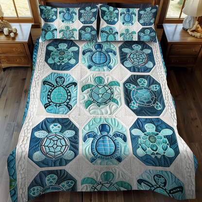 Serenity Turtle 3-Piece Quilted Bedding Set NCU0DV033