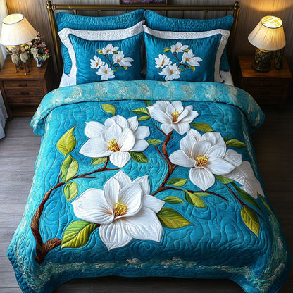 Serenity Blue 3-Piece Quilted Bedding Set NCU0NT6644