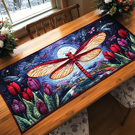 Serenity Dragonfly Quilted Table Runner NCU0DK4071