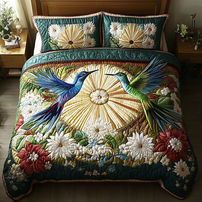 Serenity Flight 3-Piece Quilted Bedding Set NCU0VH3400