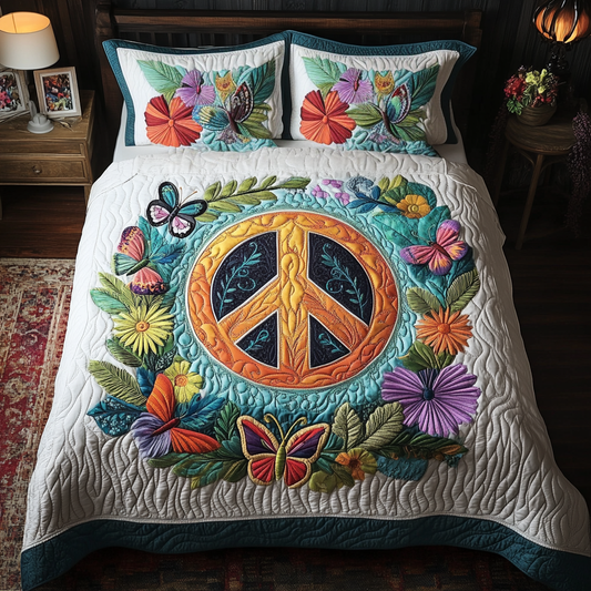 Serenity Garden 3-Piece Quilted Bedding Set NCU0VH3091