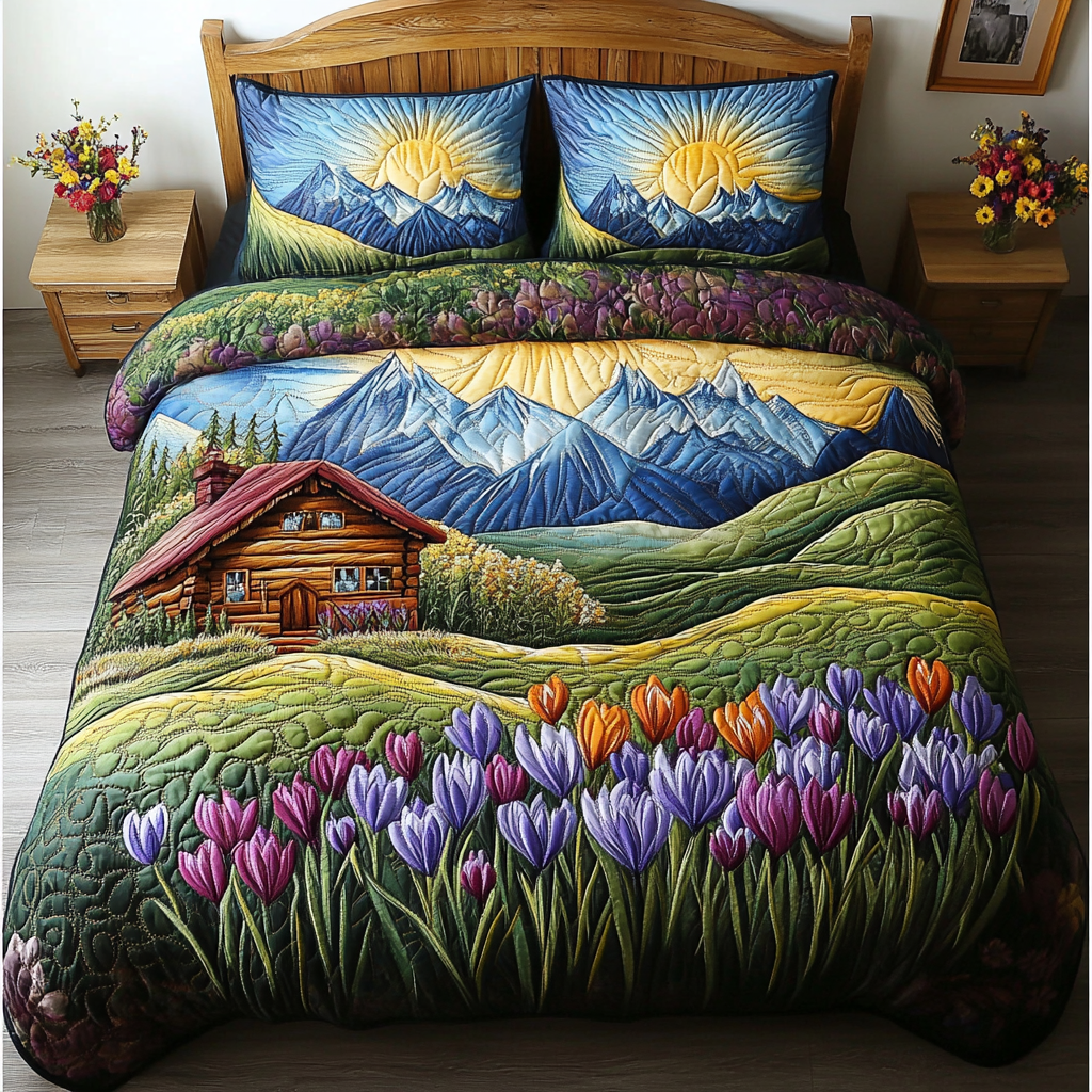 Serenity Hills 3-Piece Quilted Bedding Set NCU0DK5929