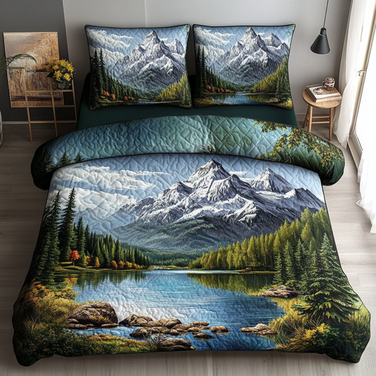 Serenity Hills 3-Piece Quilted Bedding Set NCU0DK6145