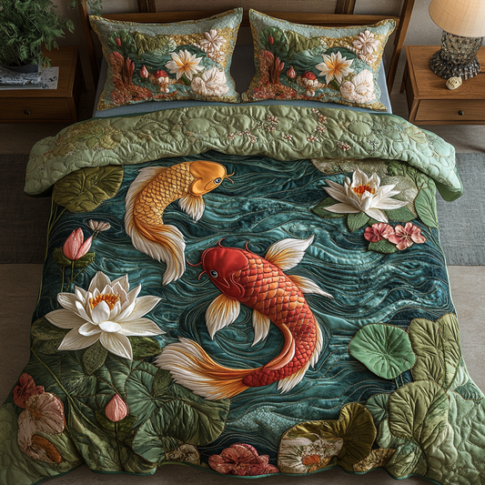 Serenity Pond 3-Piece Quilted Bedding Set NCU0DV2954